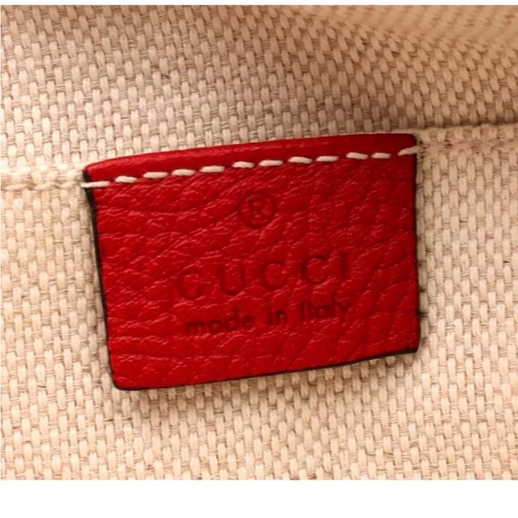 Authentic Gucci Red Soho Leather GG Tassel Crossbody Bag - Picture 12 of 16